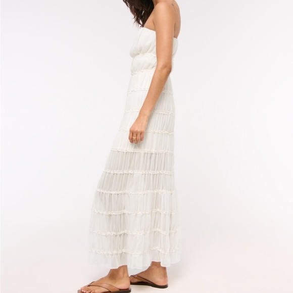 Abercrombie & Fitch Cream Strapless Maxi Dress - Picture 2 of 3